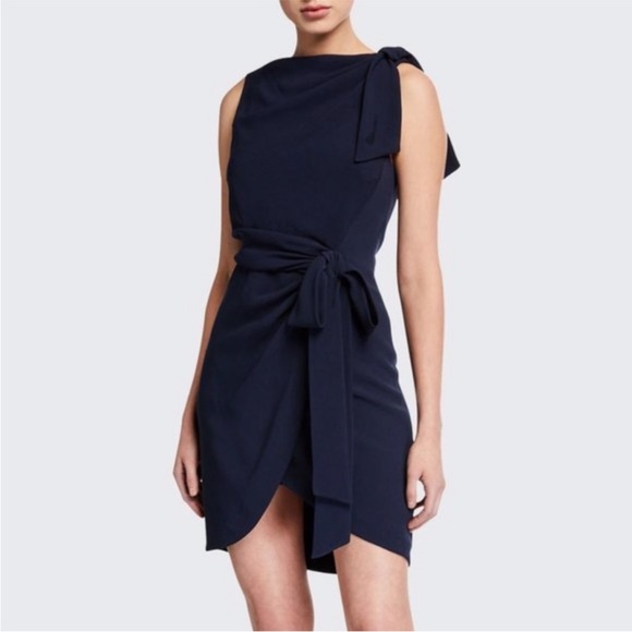 cinq a sept Dresses & Skirts - Cinq à Sept Mini Nanon Bow Blue Dress 8